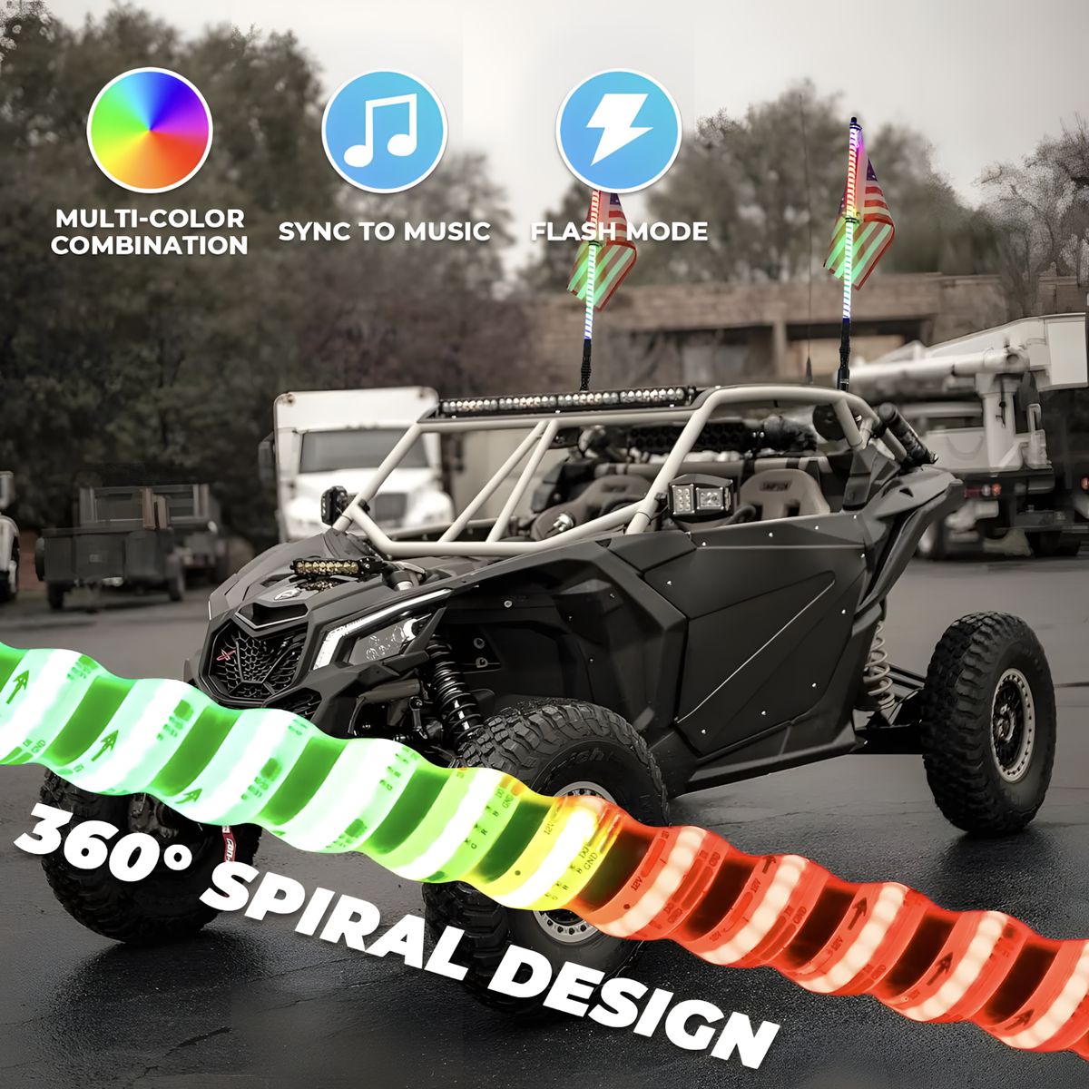 RGB Whip Lights (60cm)