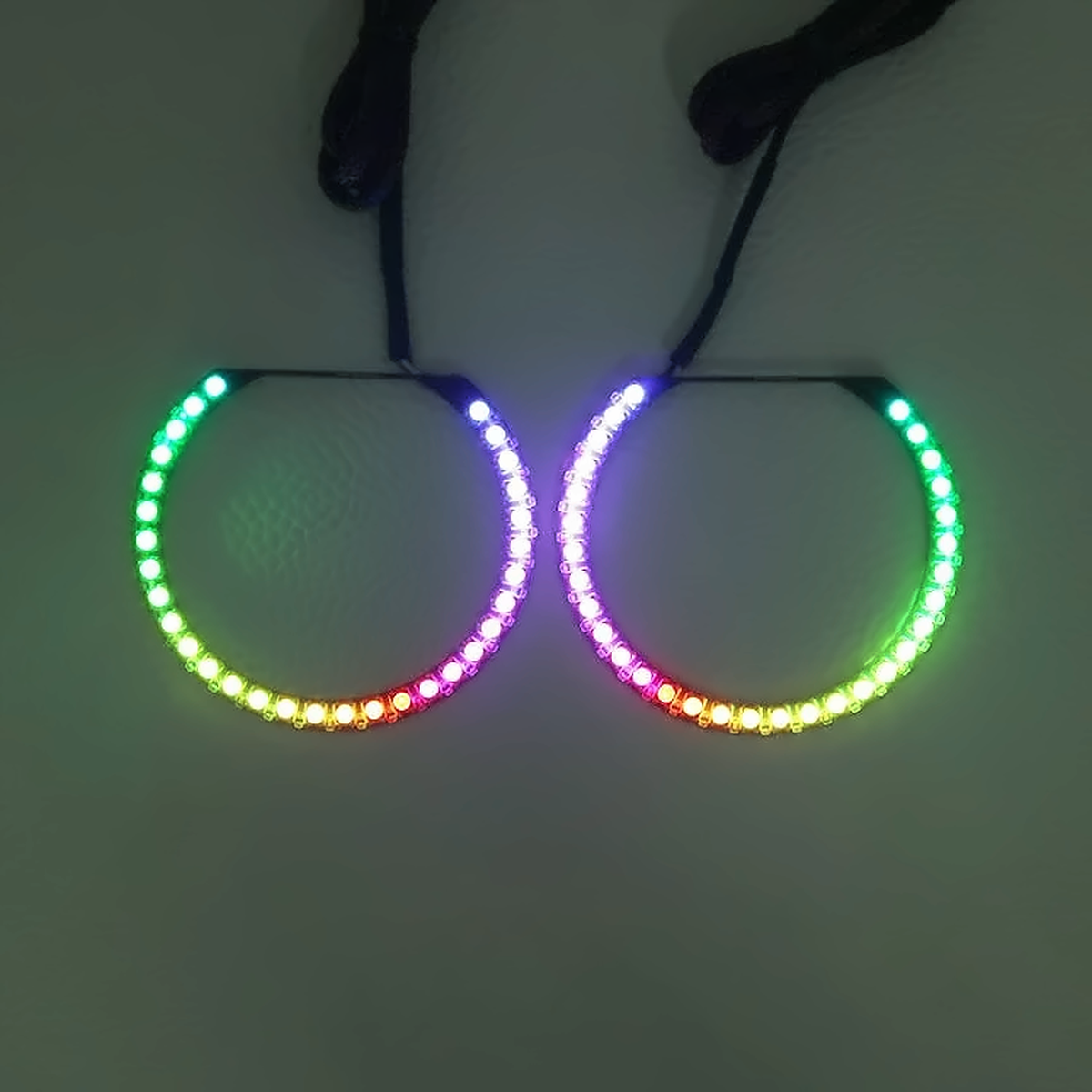 RGBHaloKits semi circle halo pair lit up