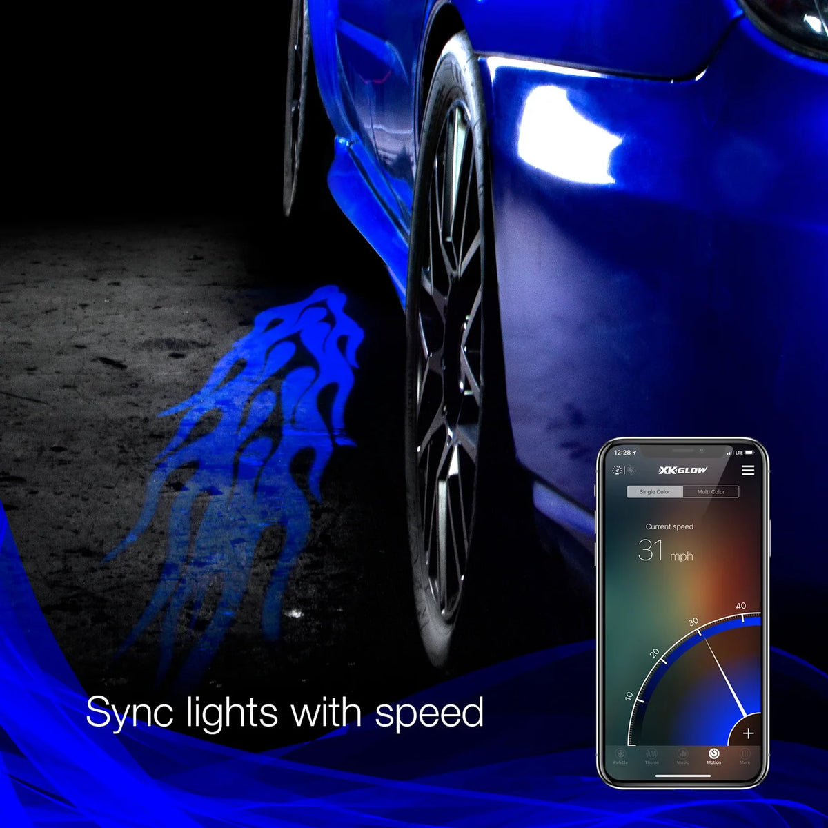 XKGlow CurbFX projectors syncing with vehicle speed