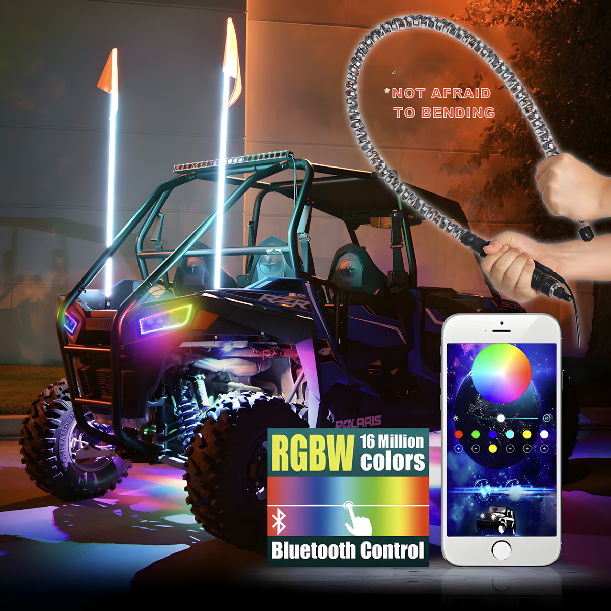 RGB Whip Lights (1.8m)