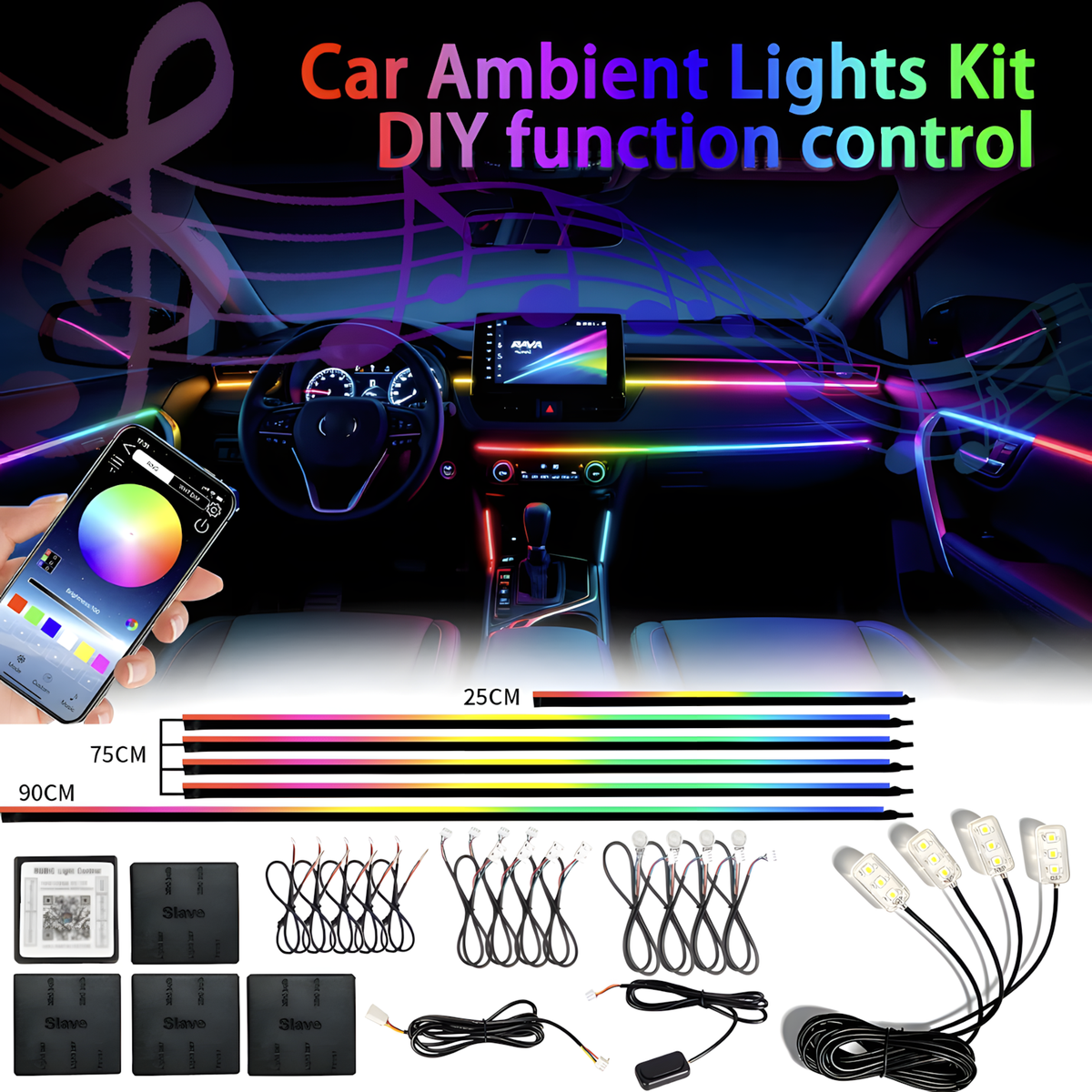 18 in 1 RGB Car Interior Kit