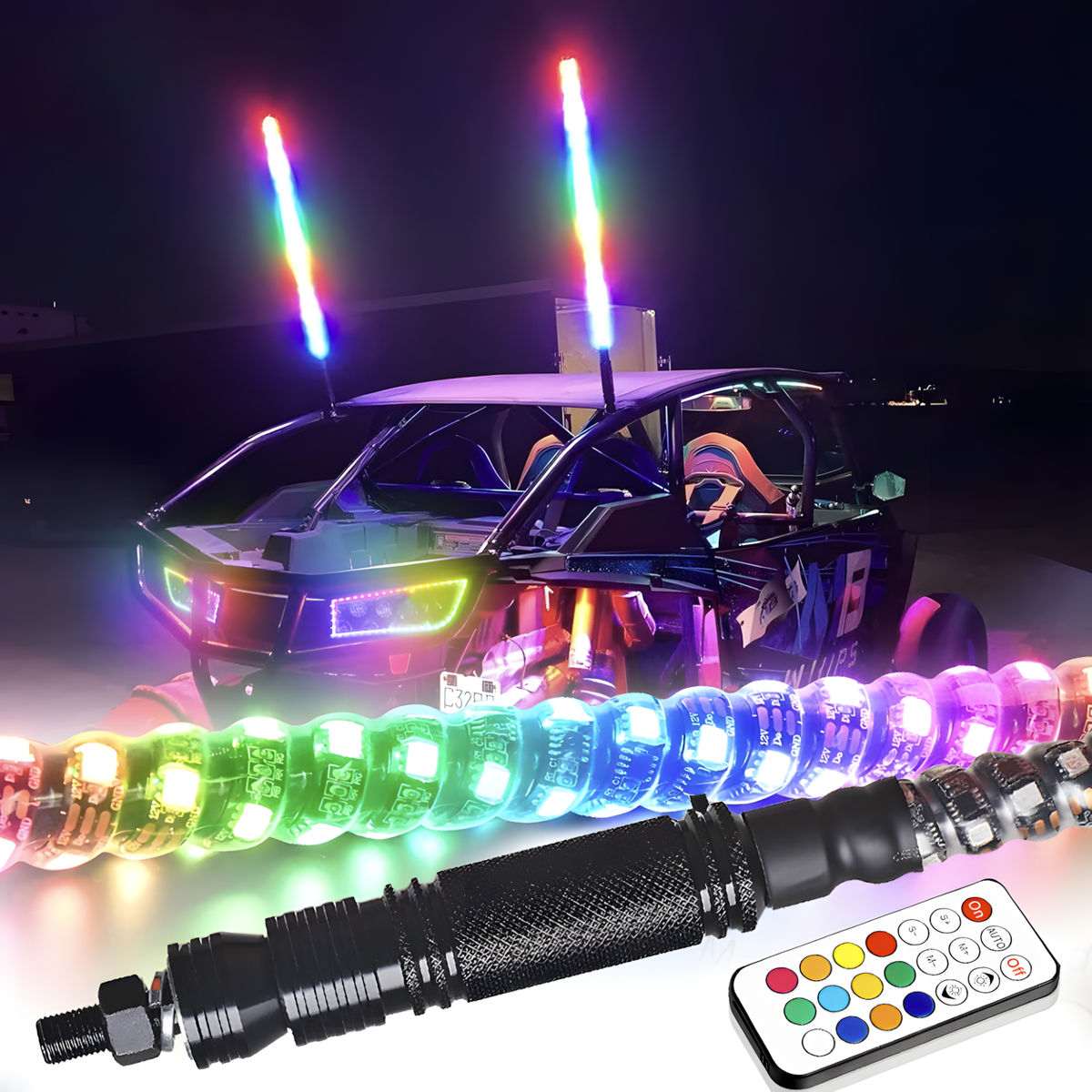 RGB Whip Lights (1.8m)