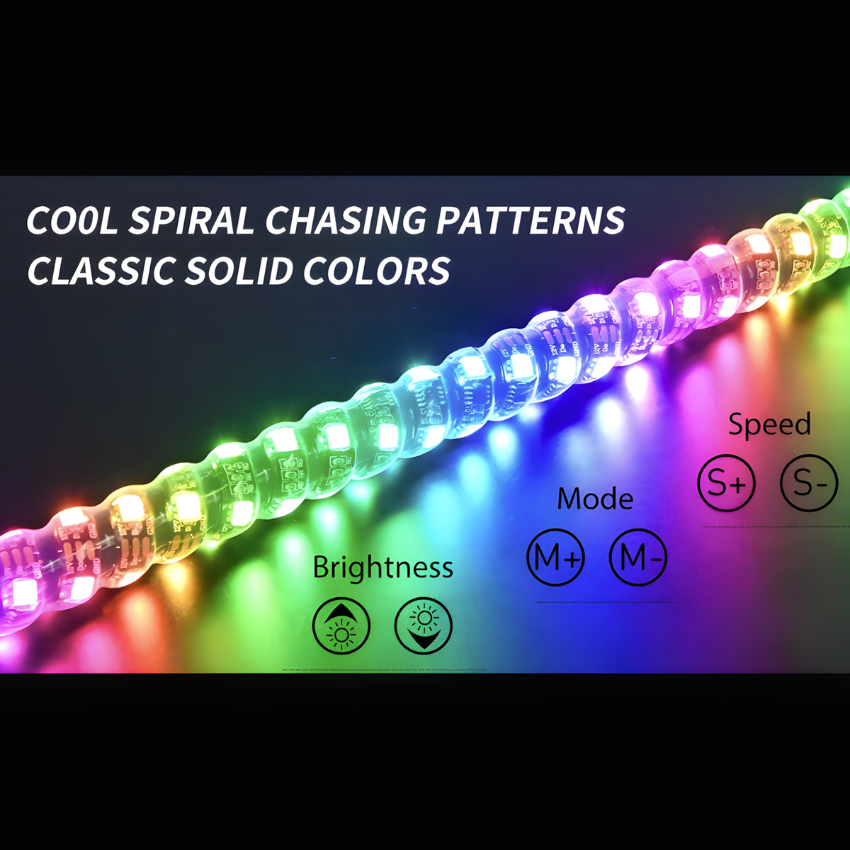 RGB Whip Lights (1.8m)
