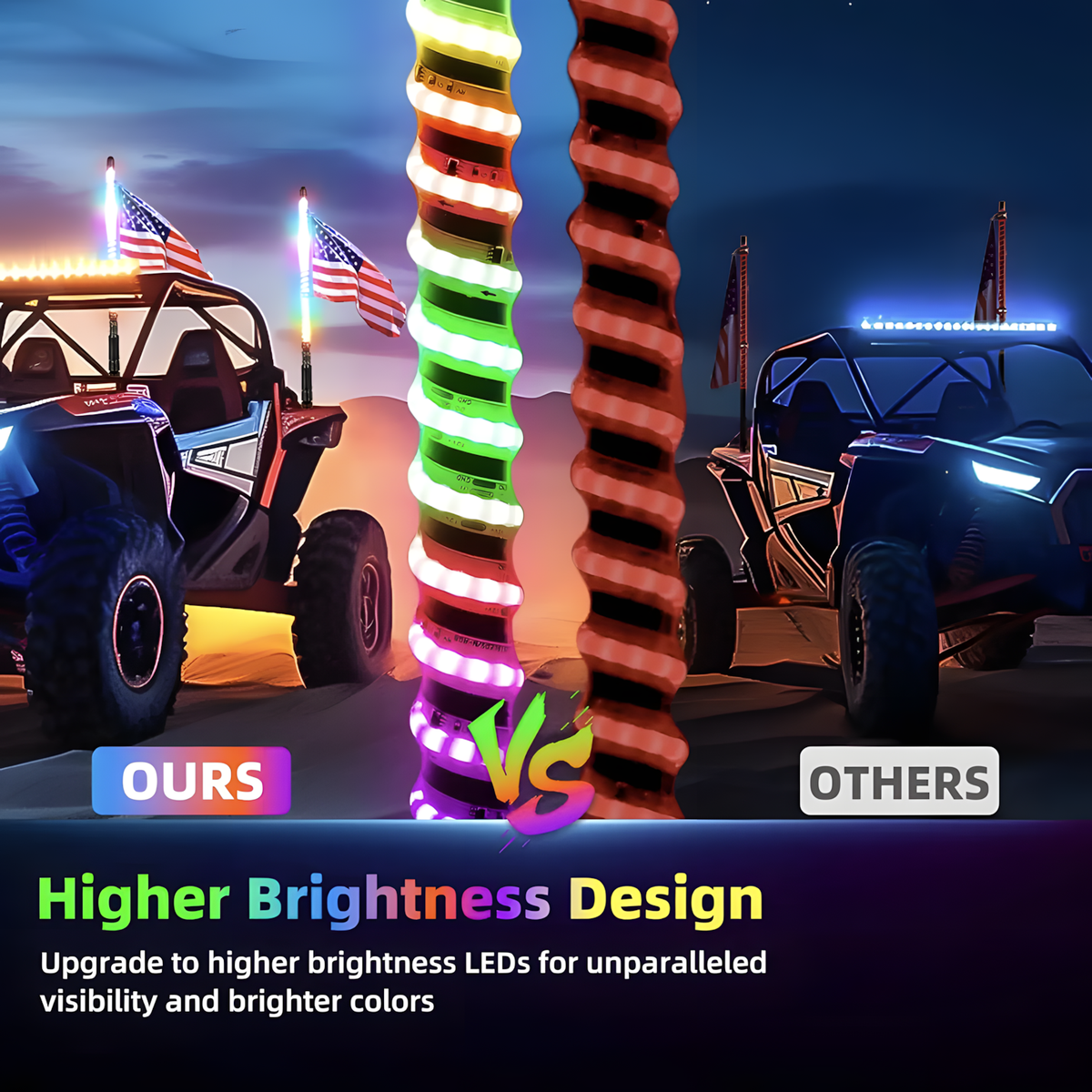 RGB Whip Lights (60cm)