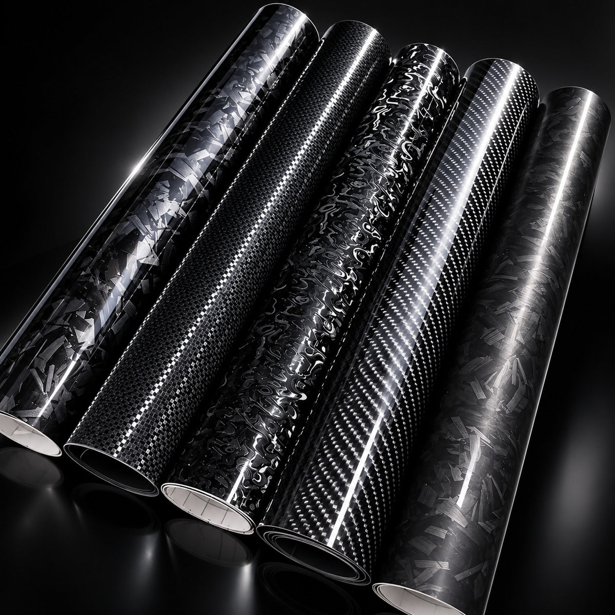 Carbon fibre and forged carbon vinyl wrap rolls