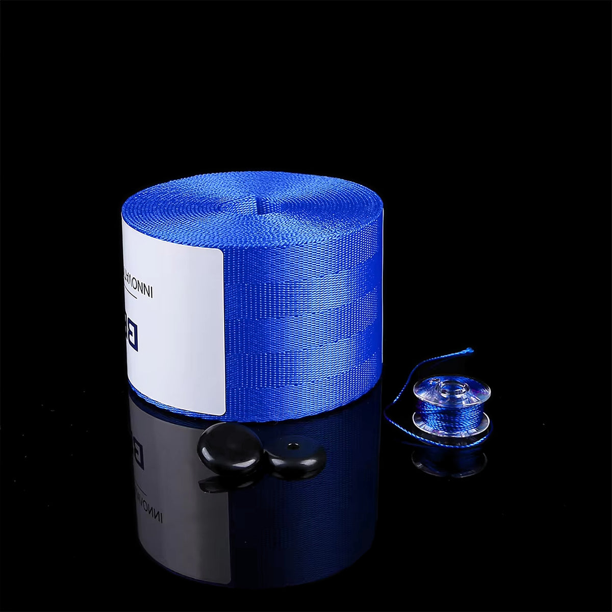 Blue seat belt webbing