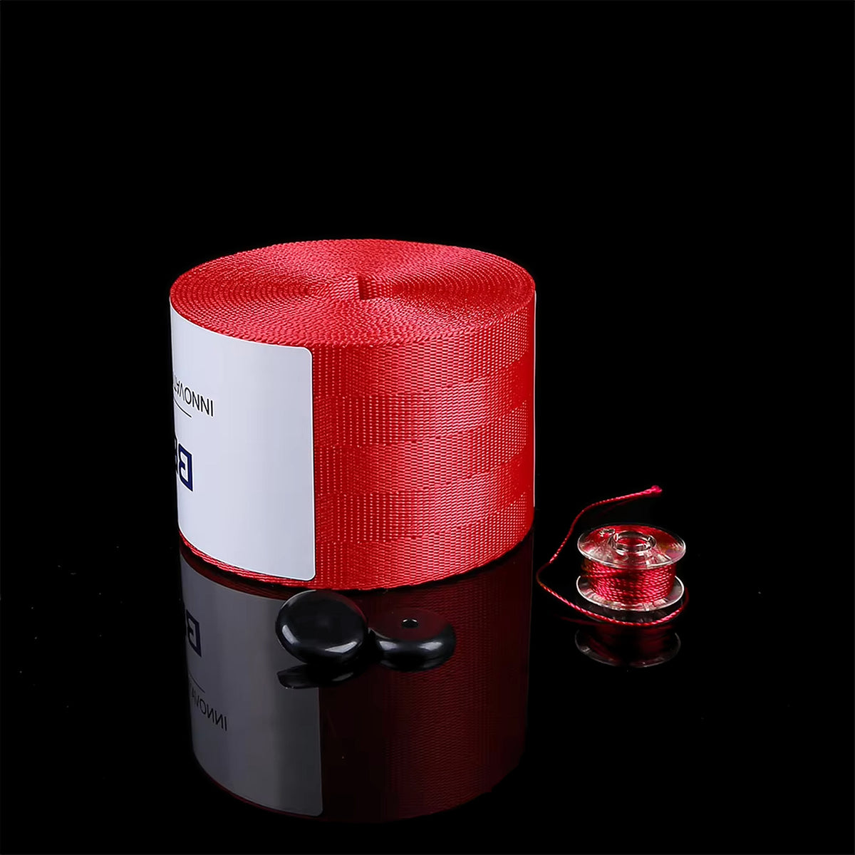 Red seat belt webbing