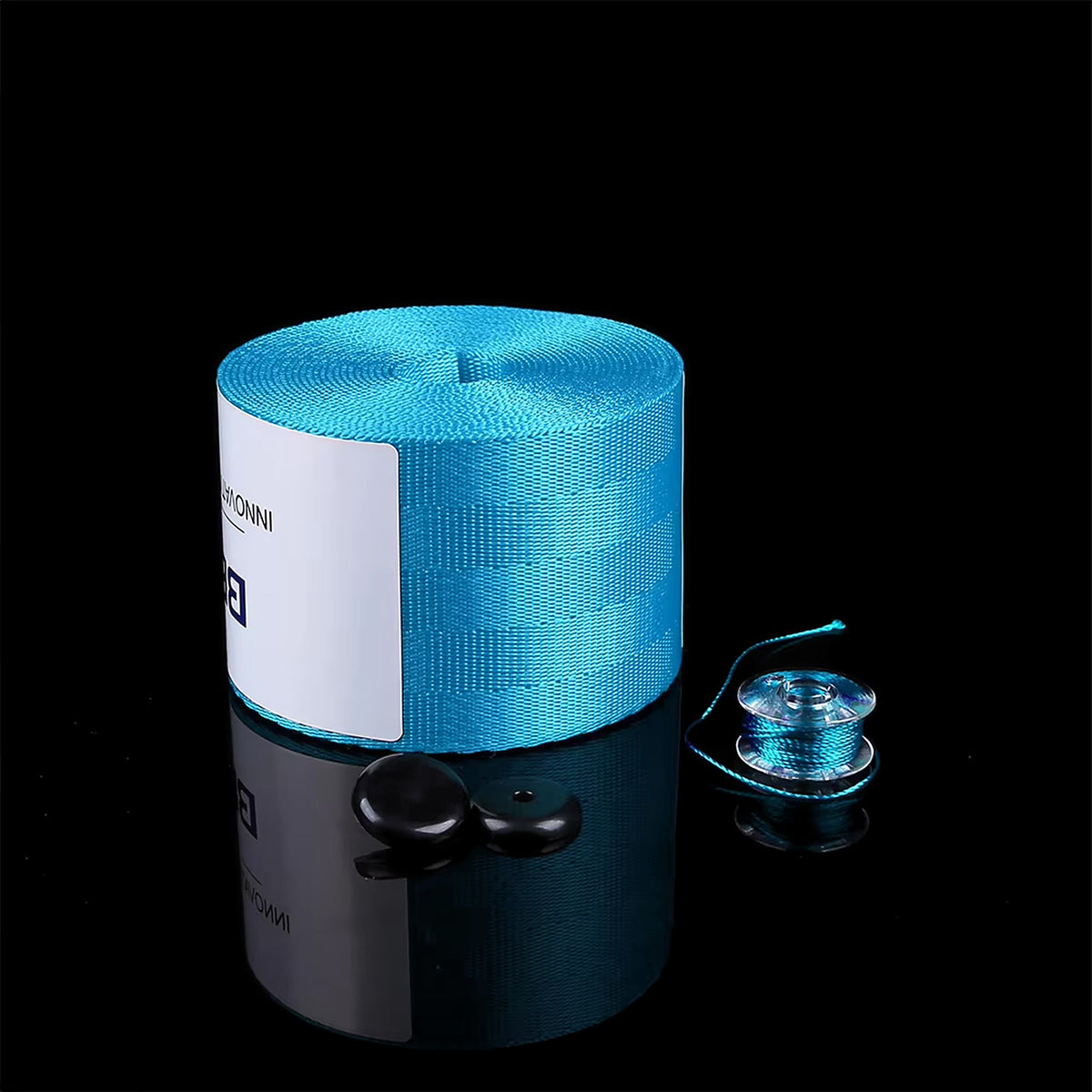 Sky blue seat belt webbing