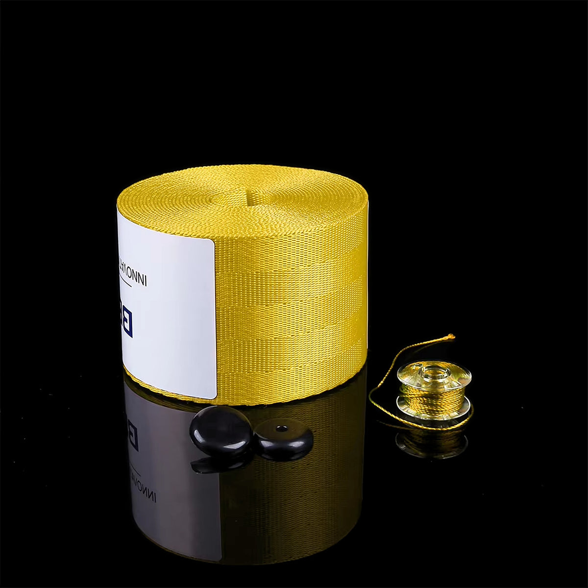 Yellow seat belt webbing