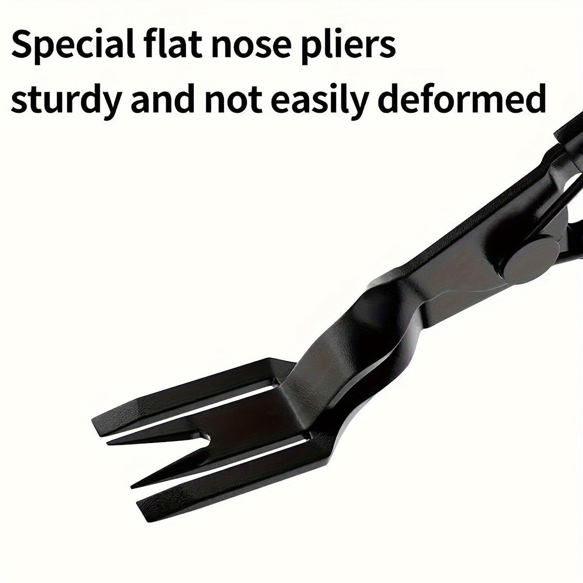 Flat forked nose of the clip removal pliers