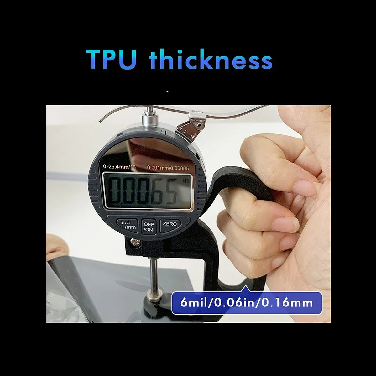 Film thickness measured at 0.16mm