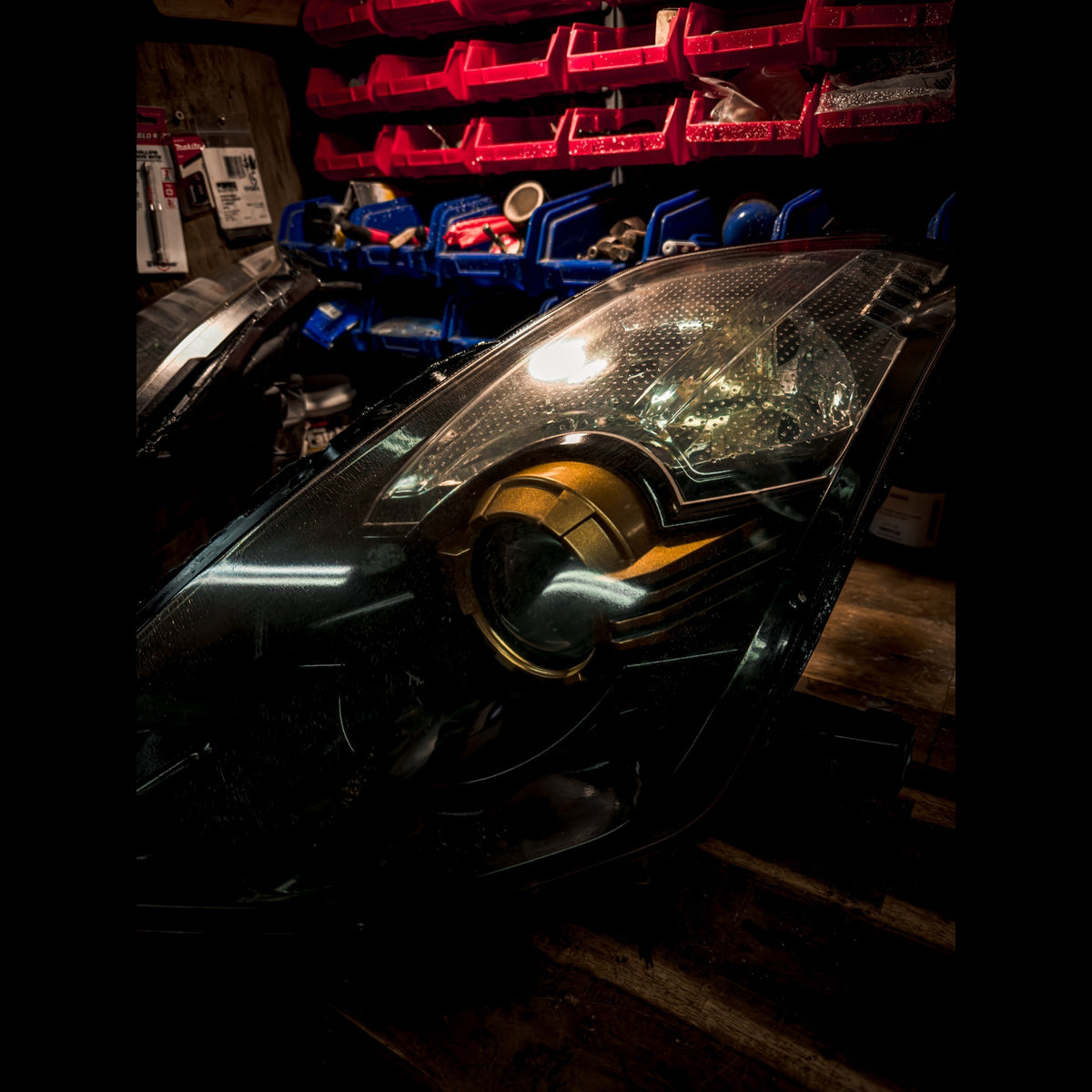 Nissan 350Z Custom Headlights — Gloss Black + Gold