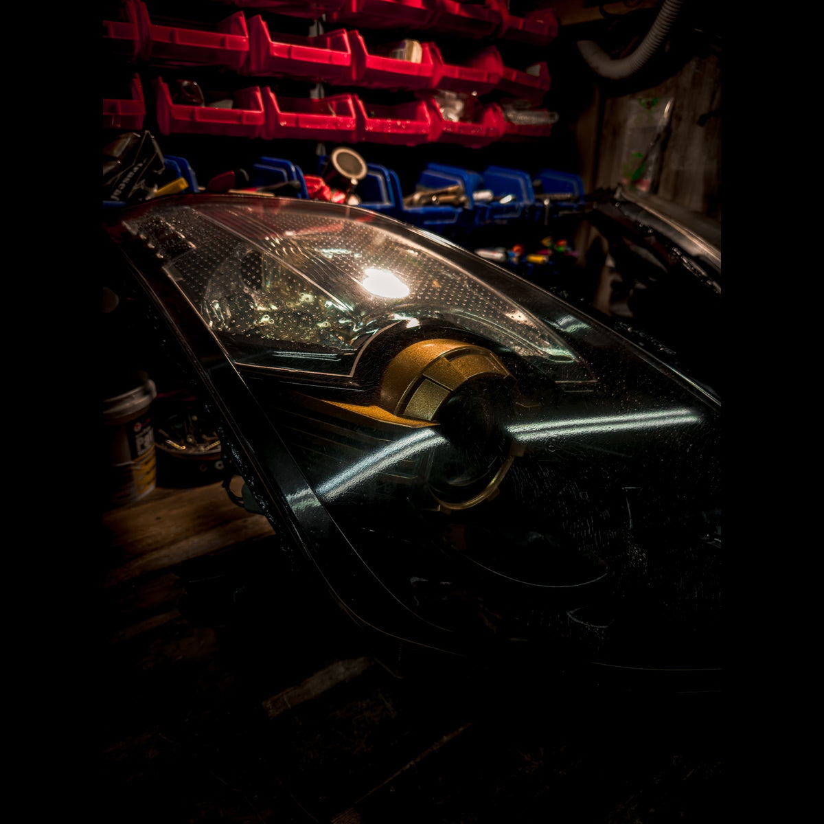 Nissan 350Z Custom Headlights — Gloss Black + Gold