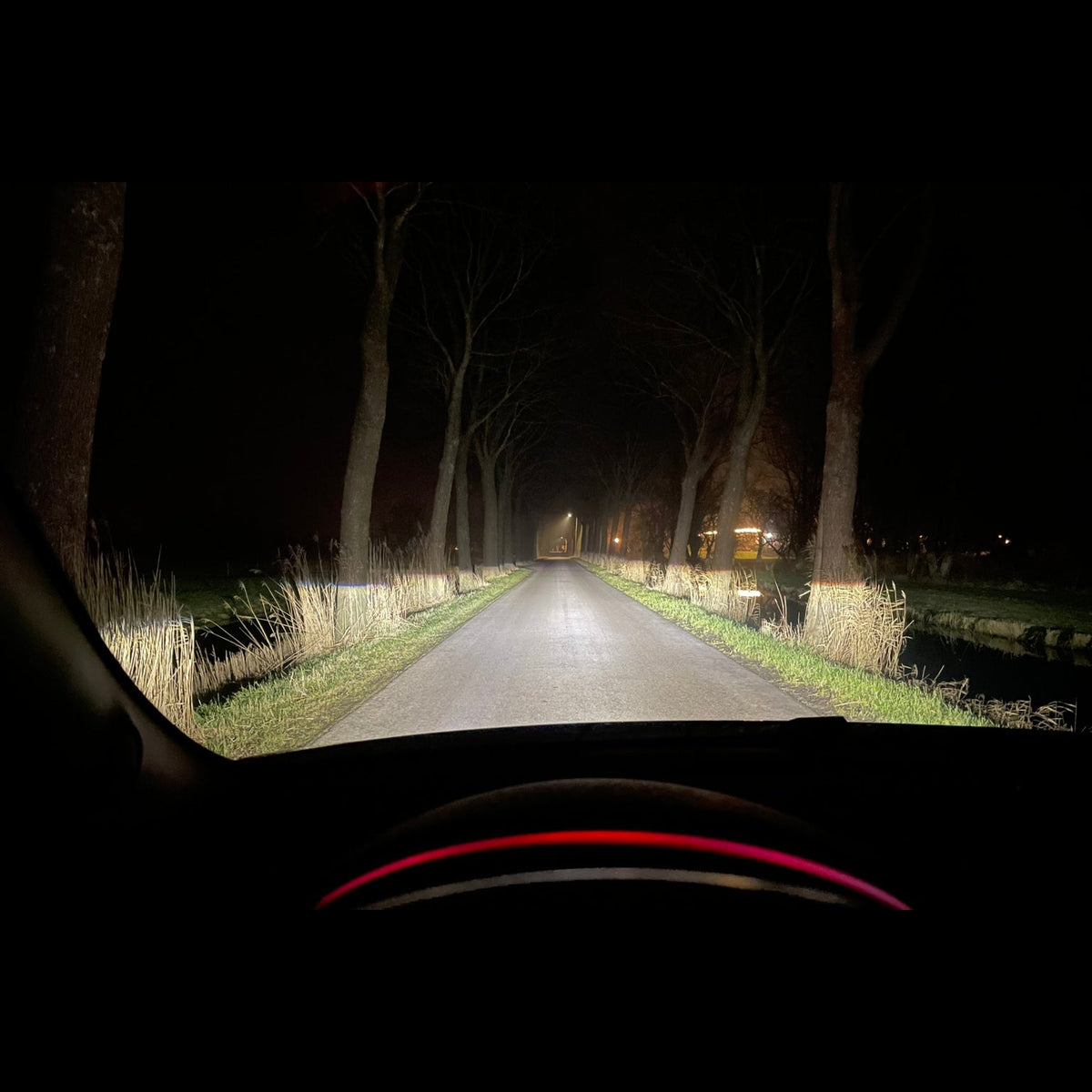 Morimoto M LED 2.0 beam on the road at night
