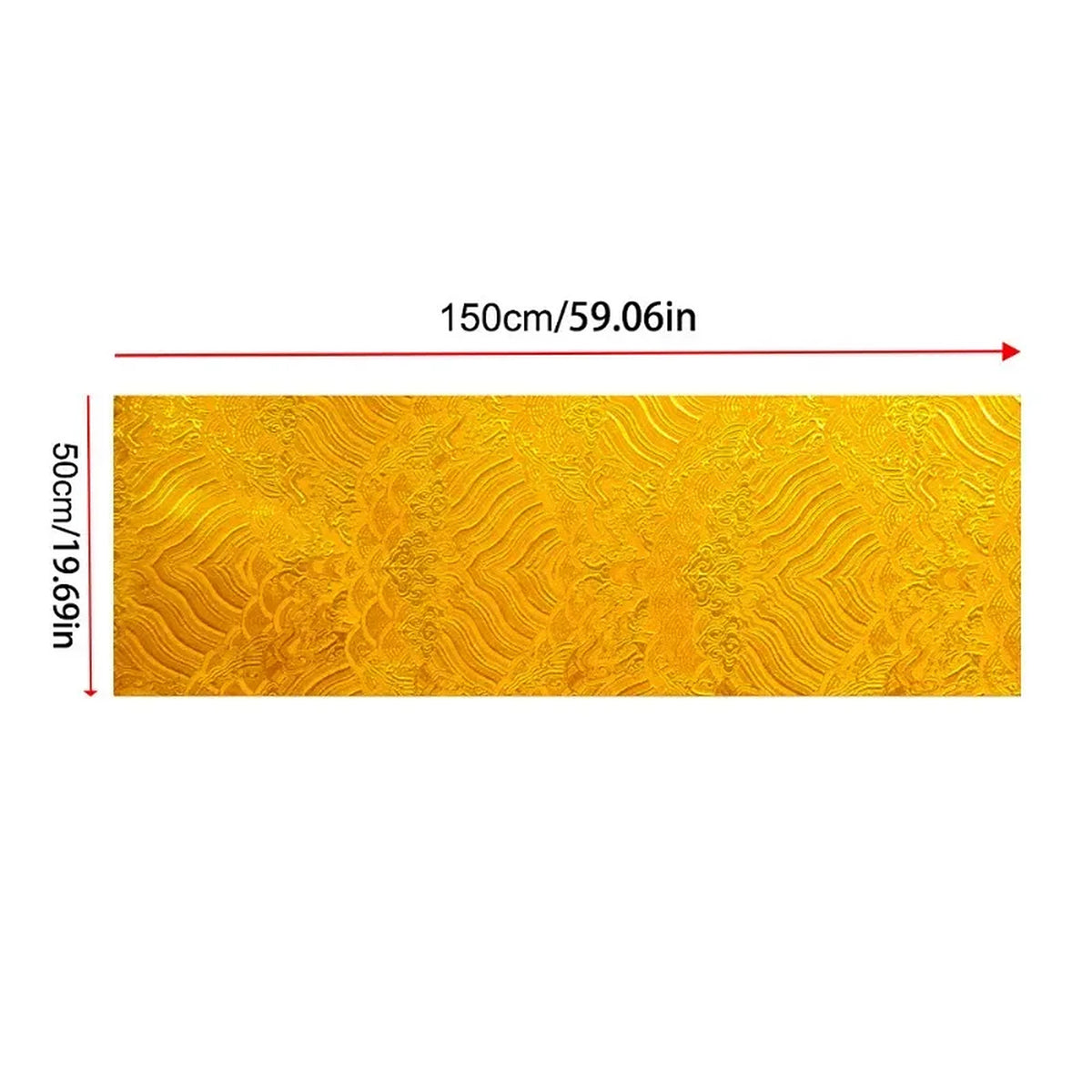 Gold embroidered pillar wrap, 150 x 50cm sheet