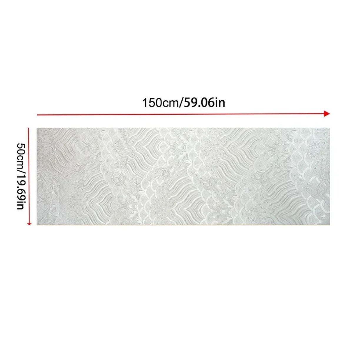 White embroidered pillar wrap, 150 x 50cm sheet