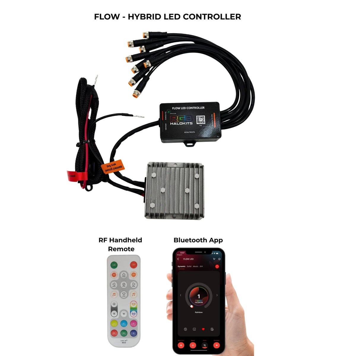 RGBHaloKits Flow hybrid LED controller with remote and app