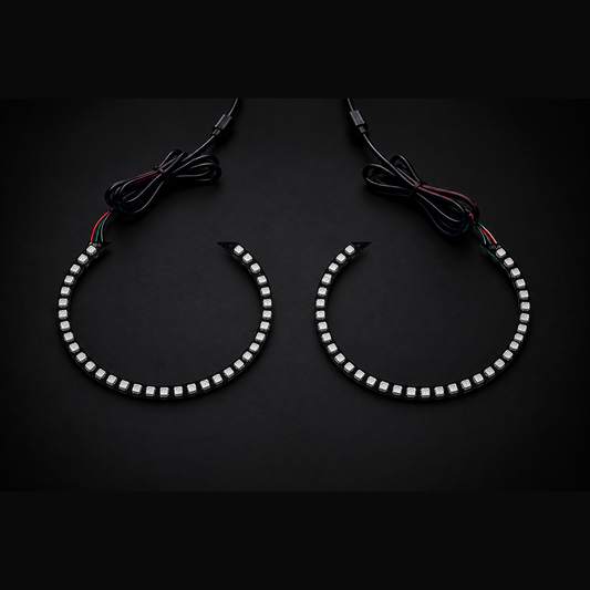 Pair of RGBHaloKits semi circle LED halo rings