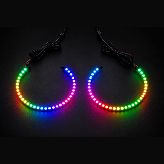 RGBHaloKits semi circle halo rings lit in RGB colours