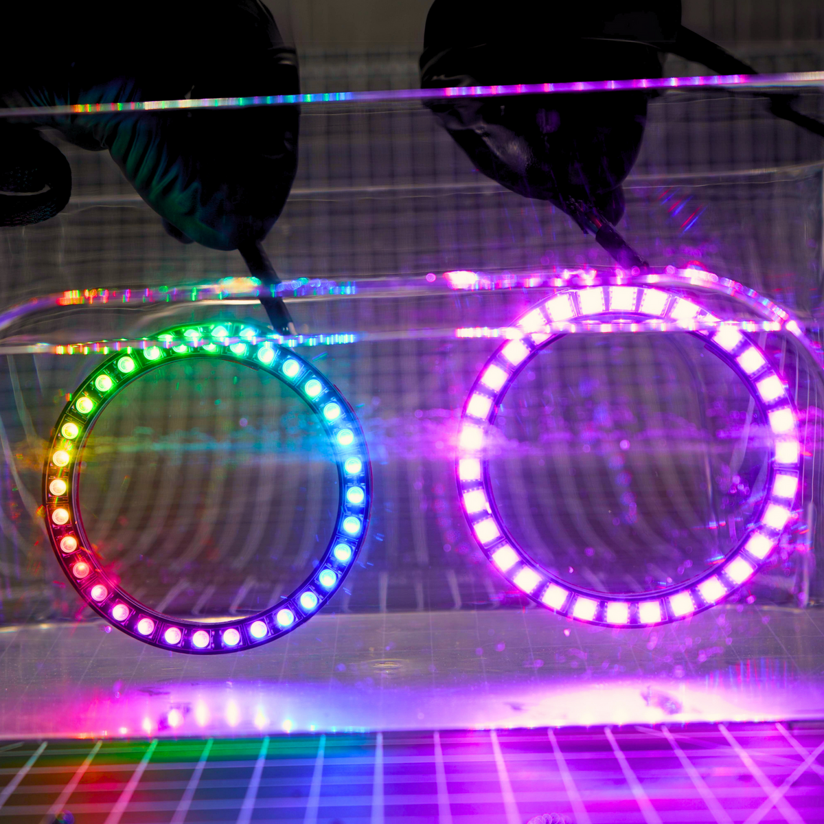 RGBHaloKits waterproof halo rings lit in multiple colours