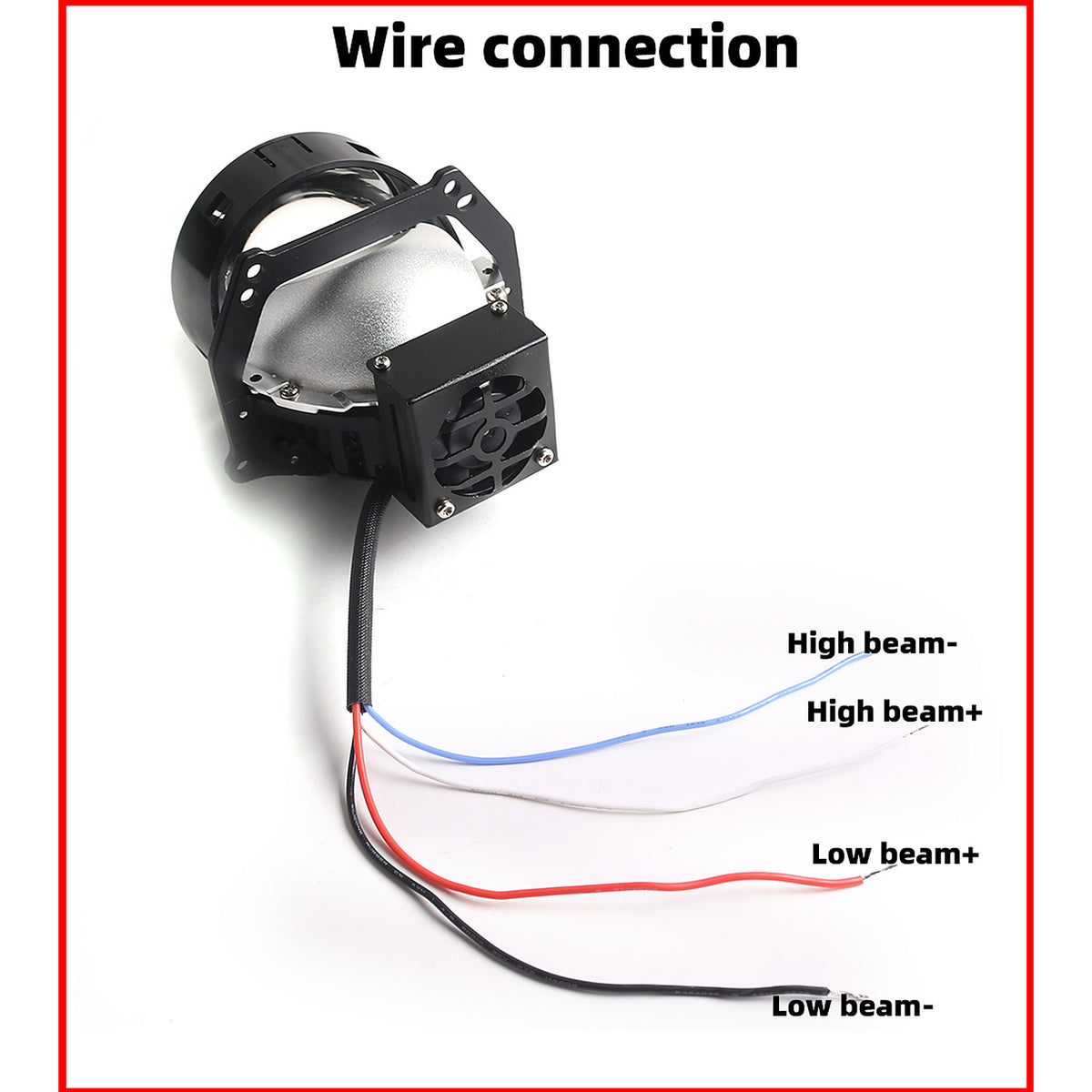 Wiring for the high beam and low beam leads