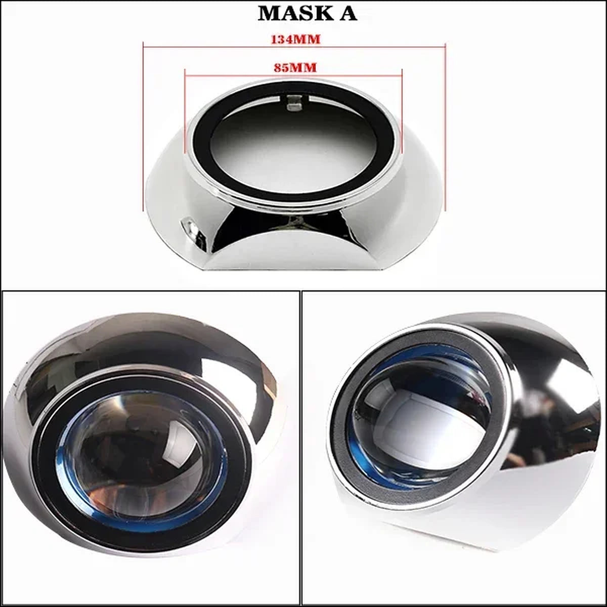 3 inch projector with the round chrome shroud