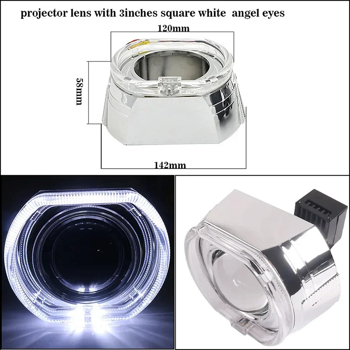Square halo shroud with a white halo
