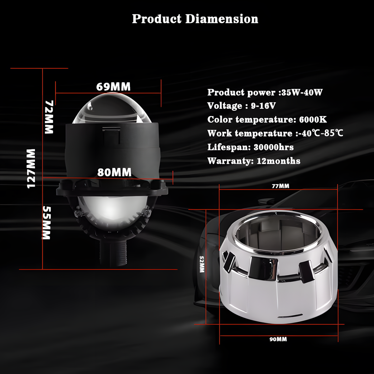 2.5" RHD Bi-LED Projectors (Standard)