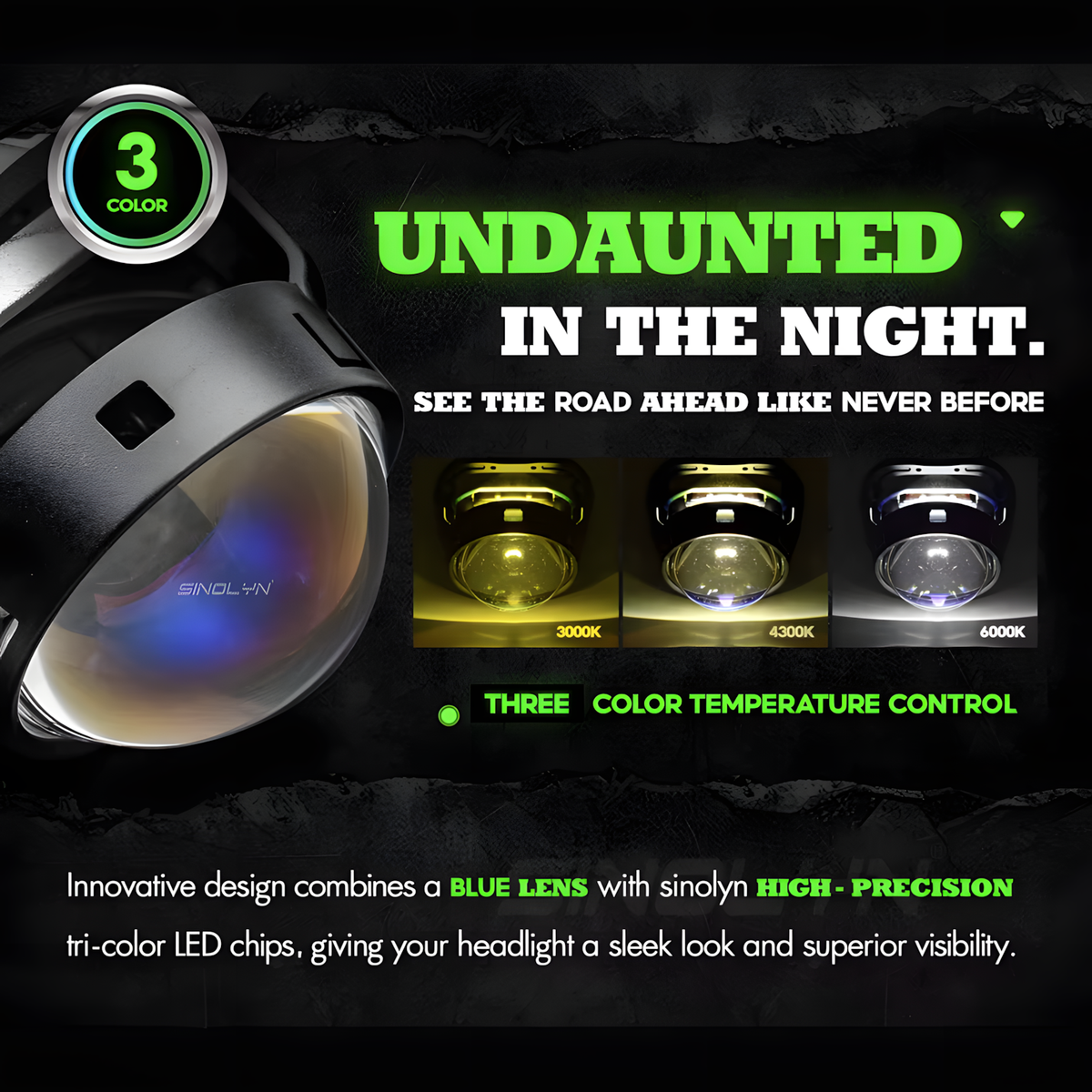 2.5" RHD Bi-LED Projectors (Tri-Colour)