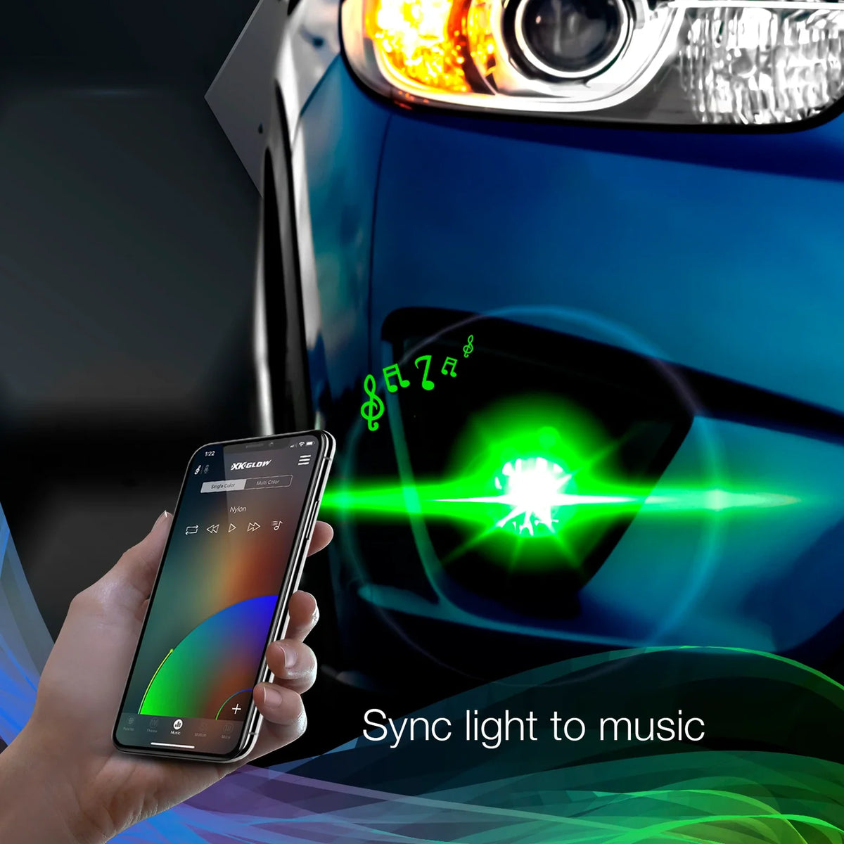 XKGlow 2-in-1 bulbs syncing to music