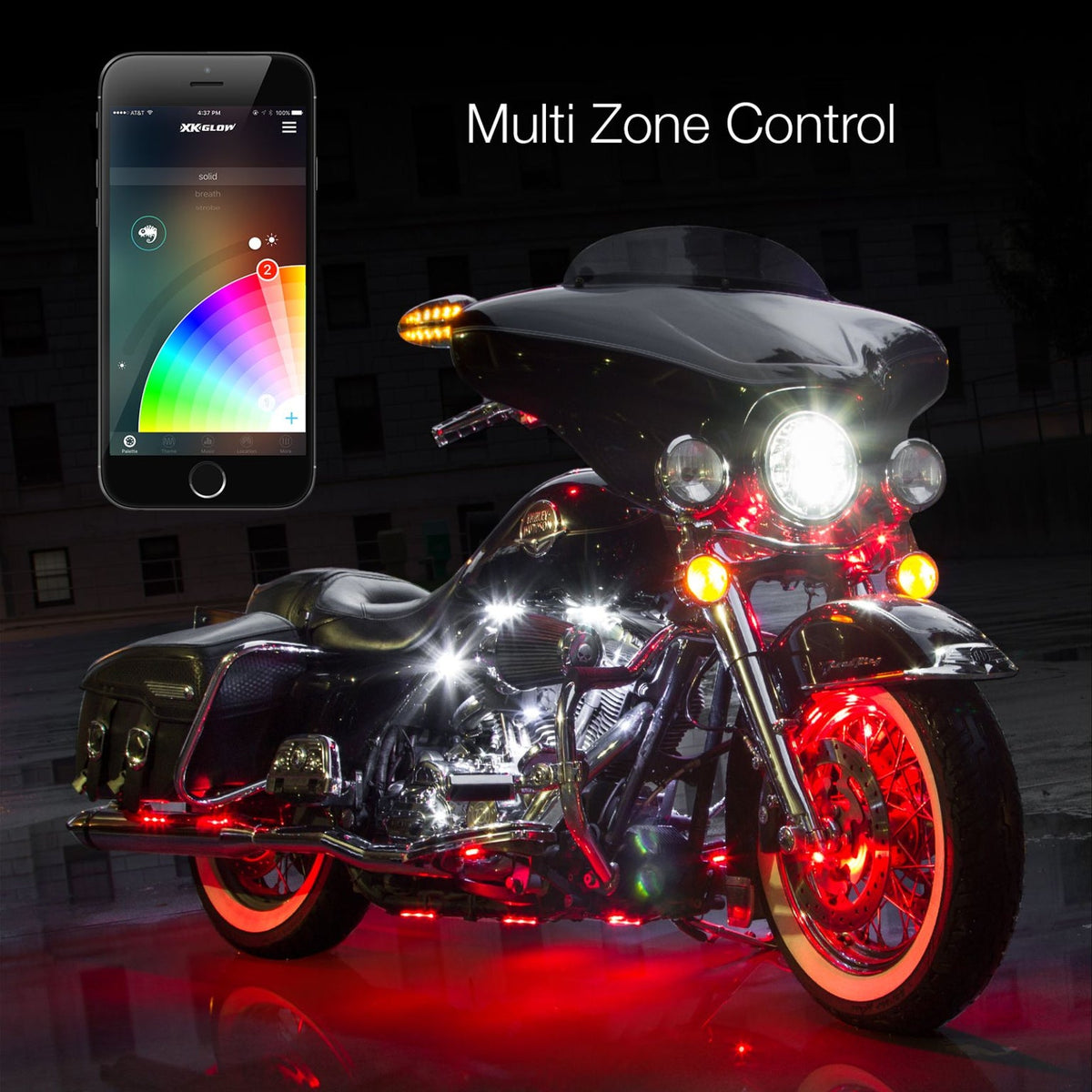 XKchrome multi-zone control on a motorcycle