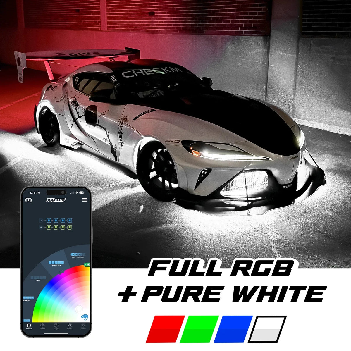 XKGlow XKmax underglow in RGB and pure white